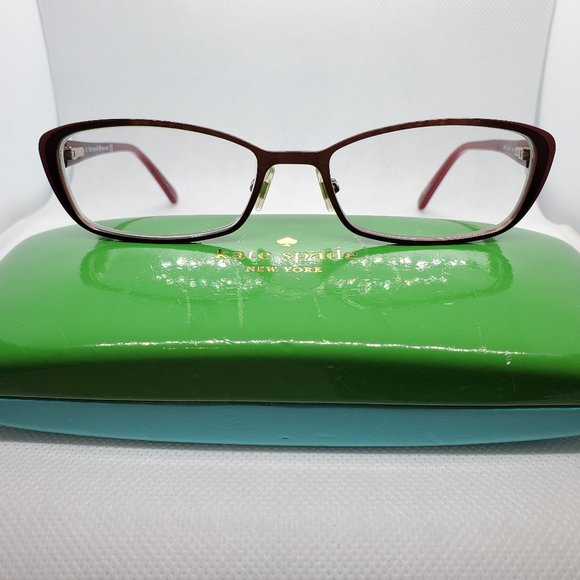 *SOLD* KATE SPADE  LIDIA Chocolate Red Eyeglasses - Picture 3 of 16